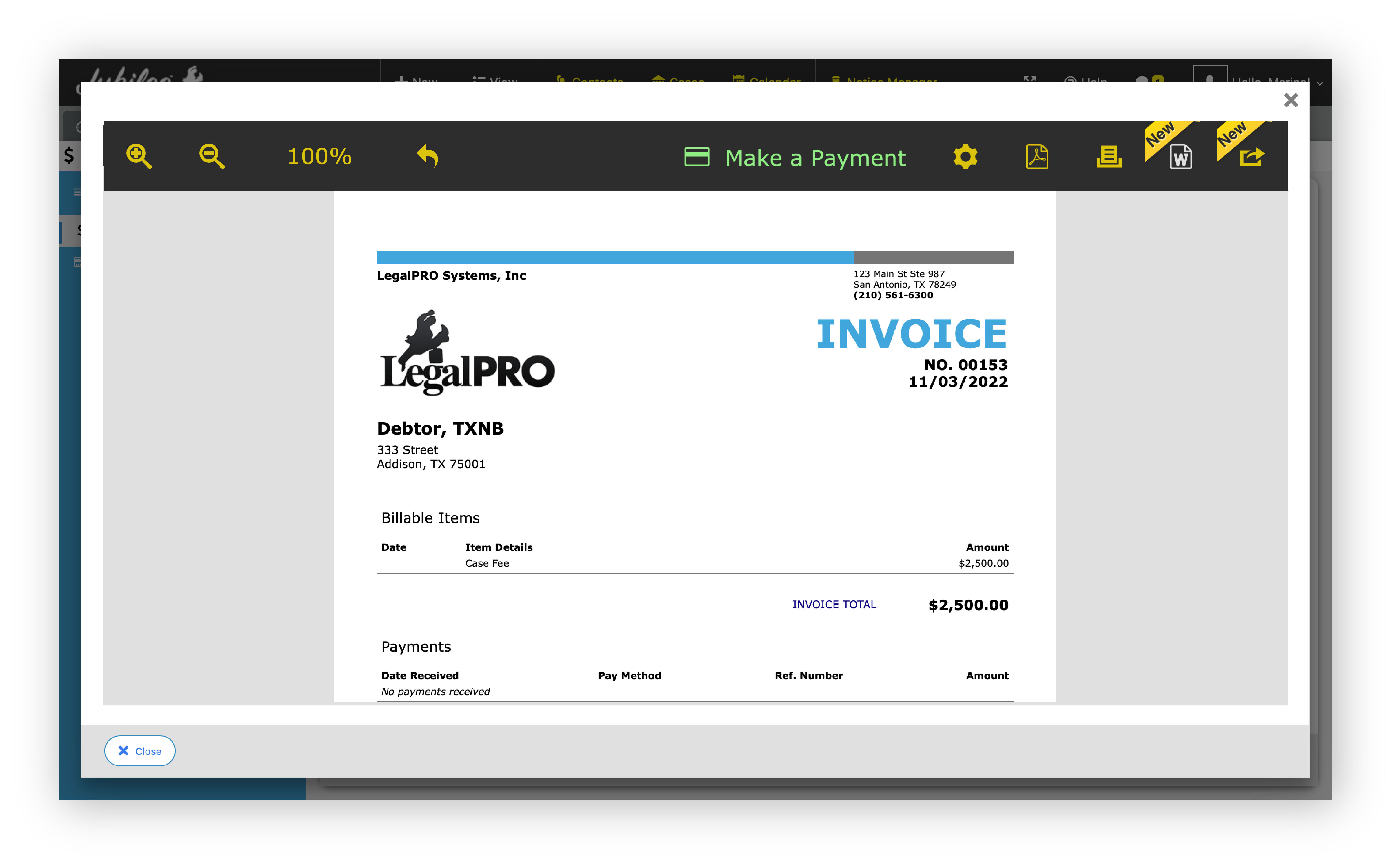 Jubilee Legal Payments_Invoice